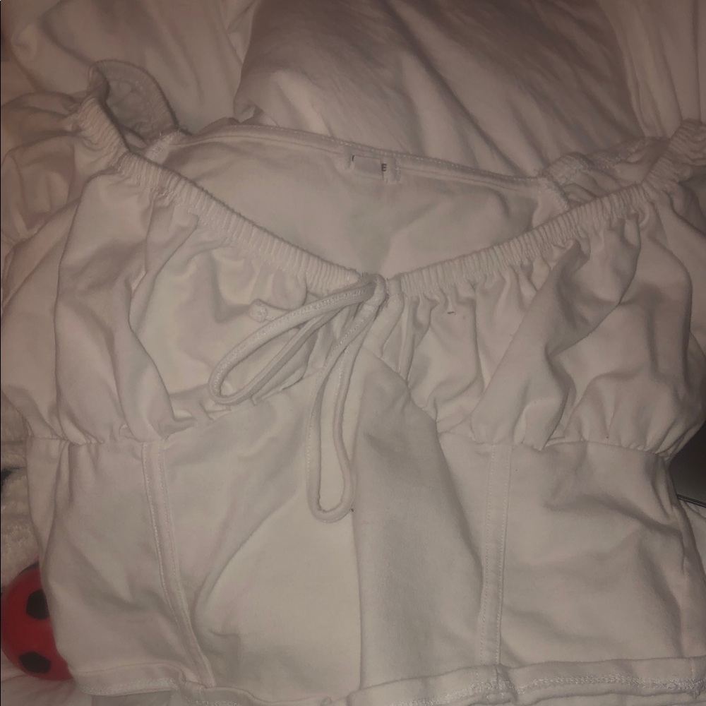 Garage White Athletic Drawstring Shorts